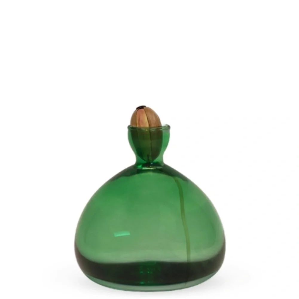 NWT Minimalist Acorn Vase by Ilex Studio – Green Glass Oak Tree Sprouting Vessel - Picture 3 of 5